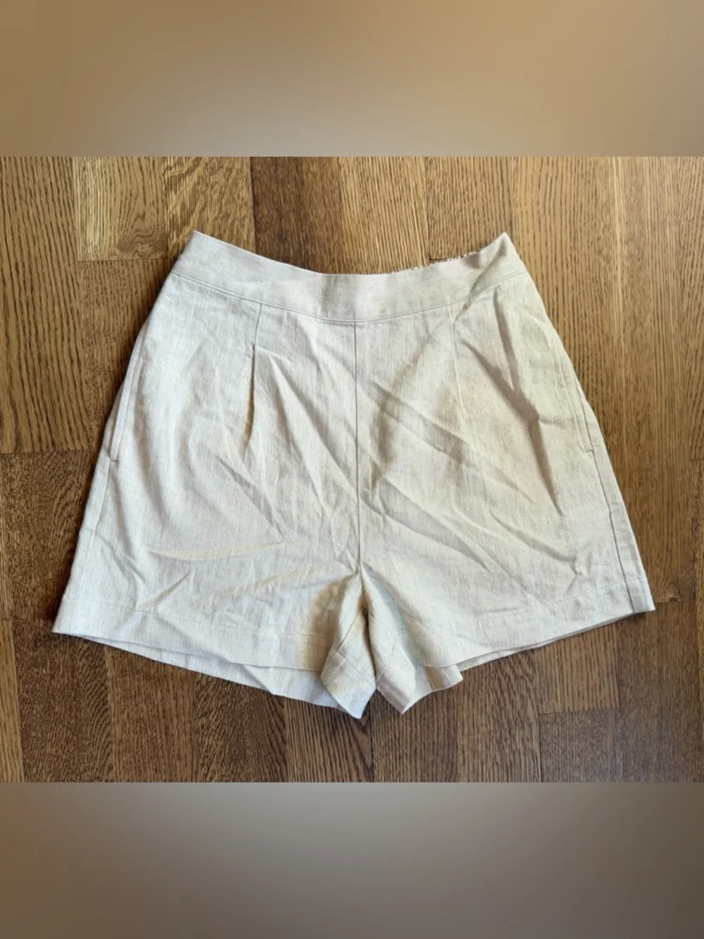 NWOT Madewell High-Waist Natural Cream Linen-Cotton Blend Shorts - XS - Picture 6 of 8